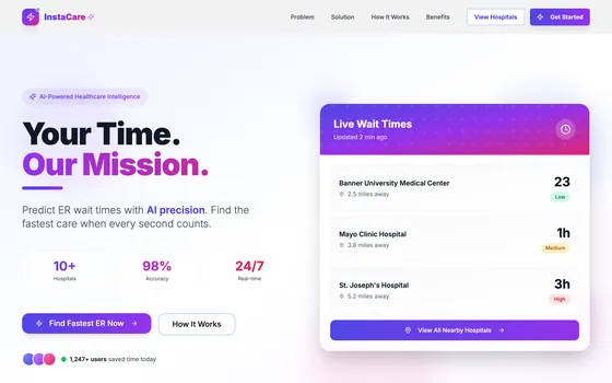 InstaCare — Find the fastest ER near you, right now
