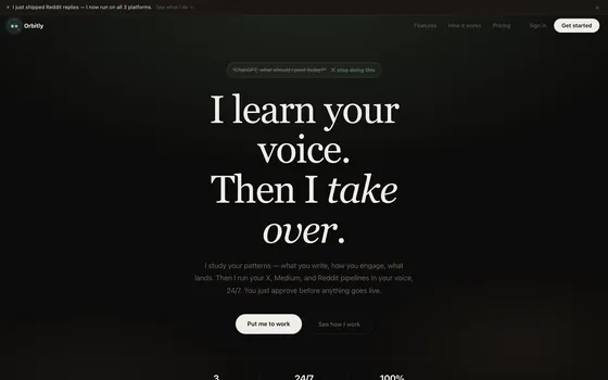 Orbitly — AI social growth agent for developers
